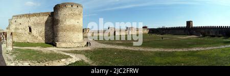 Antica fortezza di Akkerman, cittadella principale e tenere sulla riva del estuario Dniester, Bilhorod-Dnistrovskyi, Odessa Regione, Ucraina Foto Stock