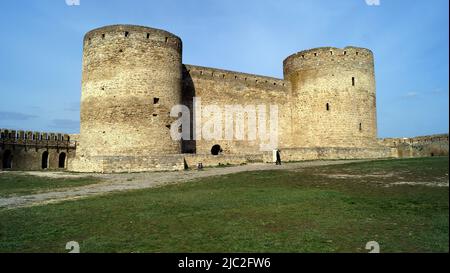 Antica fortezza di Akkerman, cittadella principale e tenere sulla riva del estuario Dniester, Bilhorod-Dnistrovskyi, Odessa Regione, Ucraina Foto Stock