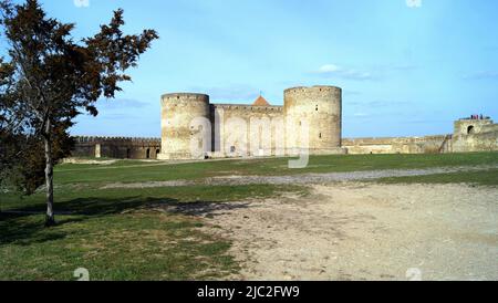 Antica fortezza di Akkerman, cittadella principale e tenere sulla riva del estuario Dniester, Bilhorod-Dnistrovskyi, Odessa Regione, Ucraina Foto Stock