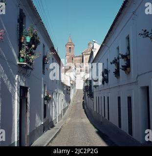 CALLE - FOTO AÑOS 60. Ubicazione: ESTERNO. JABUGO. Huelva. SPAGNA. Foto Stock