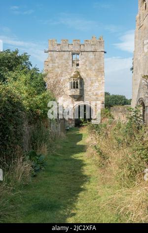 The Marmion Tower, West Tanfield, North Yorkshire, Regno Unito. Foto Stock