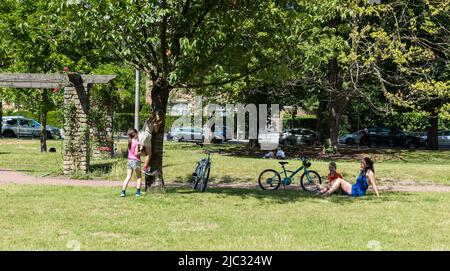 Gand, Fiandre Belgio - 09 02 2019 cortile interno e giardino dell'Abbazia di Saint Pieters Foto Stock