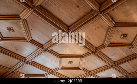 Rottweil, Germania. 09th giugno 2022. L'antico soffitto nel Vecchio Municipio. Credit: Silas Stein/dpa/Alamy Live News Foto Stock