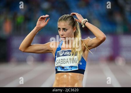 Roma, Italia. 09th giugno 2022. Gaia Sabbatini (ITA) durante il Wanda Diamond League Golden Gala meeting allo stadio Olimpico di Roma il 09 giugno 2022 Credit: Independent Photo Agency/Alamy Live News Foto Stock