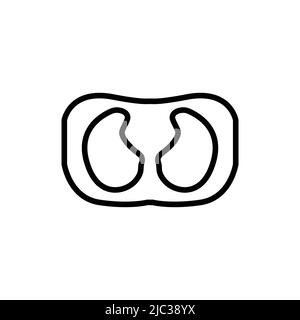 Scansione TC dell'icona della linea polmonare. Elemento vettoriale isolato. Illustrazione Vettoriale