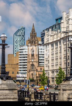 Skyline della città di Liverpool che guarda verso la West Tower. Foto Stock