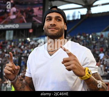 Roma, Italia. 9th giugno 2022. Il campione olimpico Marcell Jacobs d'Italia è visto al meeting di atletica della Diamond League a Roma, 9 giugno 2022. Credit: Alberto Lingria/Xinhua/Alamy Live News Foto Stock