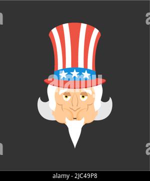 Zio Sam nausea emozione. Malattia emoji. Illustrazione vettoriale Illustrazione Vettoriale