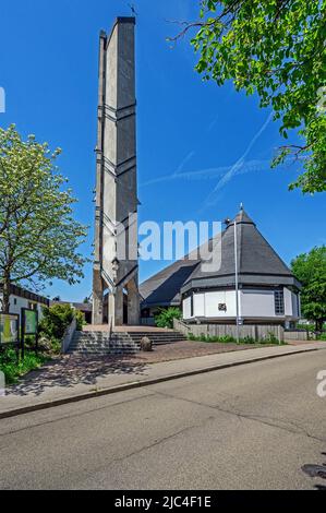 Hedwig, chiesa parrocchiale cattolica romana nel distretto di Thingers, Kempten, Allgaeu, Baviera, Germania Foto Stock