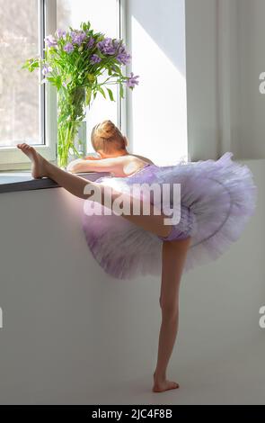 Ballerina ragazza in un tutu Foto Stock