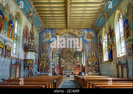 San Pelagio, chiesa neogotica, Weitnau, Allgäu, Baviera, Germania, Europa Foto Stock