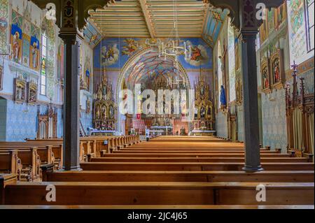 San Pelagio, chiesa neogotica, Weitnau, Allgaeu, Baviera, Germania Foto Stock