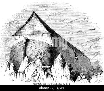 Ark on Ararat, Arca di Noè, box, montagna, picco, Settimo mese, montagne, Bibbia, Antico Testamento, primo Libro di Mosè, capitolo 8, versetto 4, storico Foto Stock