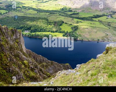 Wastwater da Illgill Head, Lake District, Regno Unito. Foto Stock
