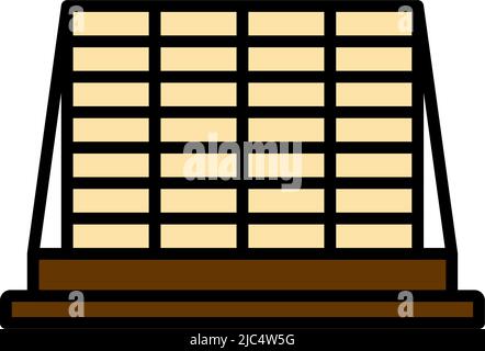 Icona di Construction Pallet. Contorno grassetto modificabile con disegno riempimento colore. Illustrazione vettoriale. Illustrazione Vettoriale