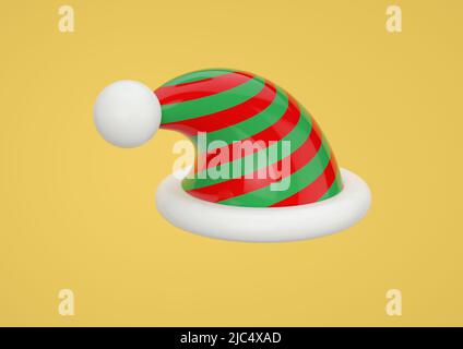 Babbo Natale helper cappello nuovo anno decorazione 3D resa Foto Stock