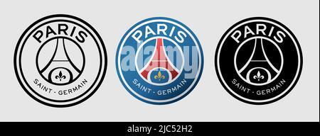 L'emblema del Paris Saint-Germain Football Club. PSG. Stampa di incisione Illustrazione Vettoriale