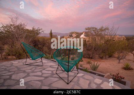 Messico, Baja California sur, El Sargento, Rancho sur, patio vista a Peter e Susan Aschwanden casa *** Local Caption *** Messico, Baja California su Foto Stock