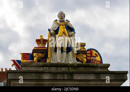 Statua del Re Giorgio 3rd Tributo, Weymouth Foto Stock