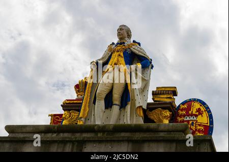 Statua del Re Giorgio 3rd Tributo, Weymouth Foto Stock