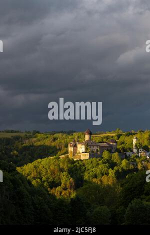 Castello di Sovinec a Nizky Jesenik, Moravia settentrionale, repubblica Ceca Foto Stock