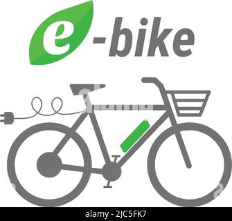 bici elettrica, simbolo e-bike, icona - vettore Illustrazione Vettoriale