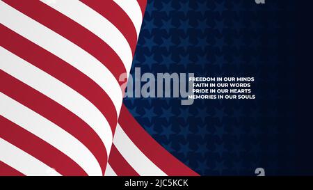 Giorno dell'indipendenza americana. 4th luglio. Illustrazione vettoriale dello sfondo astratto della bandiera americana per il vostro disegno Illustrazione Vettoriale