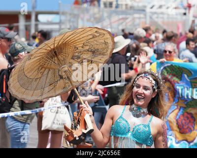 2019 edizione della Coney Island Mermaid Parade. Foto Stock