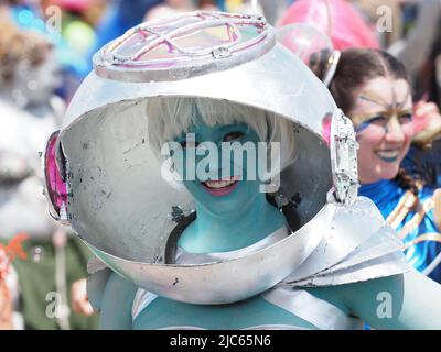 2019 edizione della Coney Island Mermaid Parade. Foto Stock