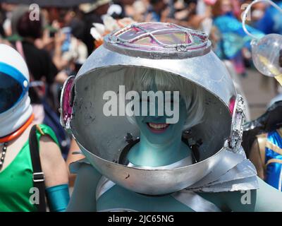 2019 edizione della Coney Island Mermaid Parade. Foto Stock