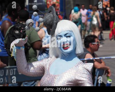 2019 edizione della Coney Island Mermaid Parade. Foto Stock