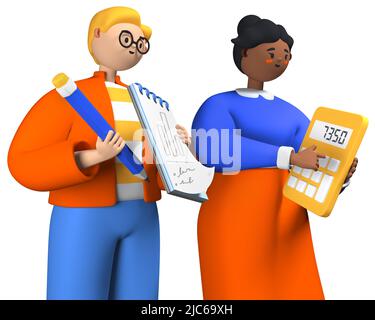 Strategia, calcolo e pianificazione - moderno realistico disegno colorato 3D Foto Stock