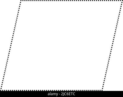 Icona vettoriale a simboli punteggiati a forma di parallelogramma per l'elemento dell'interfaccia utente di un disegno grafico creativo in un'illustrazione a pittogramma Illustrazione Vettoriale