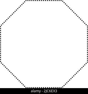 Icona vettoriale con simbolo punteggiato a forma di ottagono per l'elemento ui di un disegno grafico creativo in un'illustrazione con pittogramma Illustrazione Vettoriale