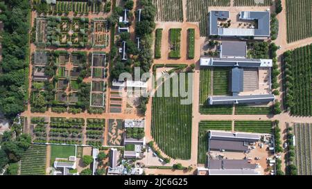 Giardini botanici Kirstenbosch, giardini di città del Capo, vista aerea dei droni, Sudafrica Foto Stock