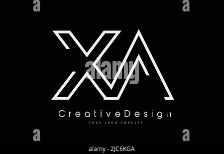 XA X A Letter Logo Design in bianco. Illustrazione del logo Creative Modern Letters Vector Icon. Illustrazione Vettoriale