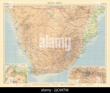 Africa meridionale. Dintorni di Città del Capo. Witwatersrand Johannesburg. MAPPA TIMES 1956 Foto Stock