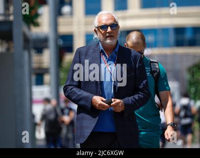 Baku, Azerbaigian. 10th giugno 2022. Flavio Briatore durante il Gran Premio di Formula 1 in Azerbaigian 2022, 8th round del Campionato Mondiale di Formula uno FIA 2022, sul circuito cittadino di Baku, dal 10 al 12 giugno 2022 a Baku, Azerbaigian - Foto DPPI Credit: DPPI Media/Alamy Live News Foto Stock