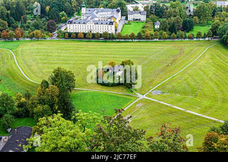 Casa di Hangman vista dalla Fortezza di Hohensalzburg. Salisburgo, Austria. 09/2007 Foto Stock