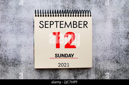 Salva la data scritta su un calendario - Settembre 12. Foto Stock