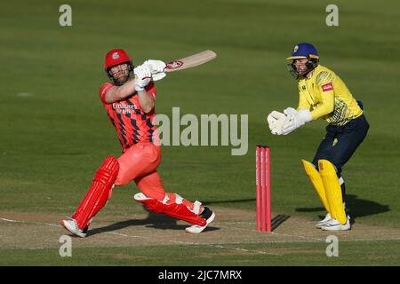 CHESTER LE STREET, Regno Unito Steven Croft of Lancashire Gatti di luce durante la partita Vitality Blast T20 tra il Durham County Cricket Club e il Lancashire al Seat Unique Riverside, Chester le Street venerdì 10th giugno 2022. (Credit: Will Matthews | MI News) Credit: MI News & Sport /Alamy Live News Foto Stock