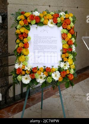 Los Angeles, California, USA 10th Giugno 2022 Una visione generale dell'atmosfera il compleanno di Judy Garland nel 100th al Cimitero di Hollywood Forever il 10 Giugno 2022 a Los Angeles, California, USA. Foto di Barry King/Alamy Live News Foto Stock