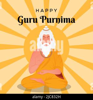 design grafico purnima guru piatto Illustrazione Vettoriale