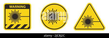 Prestare attenzione al simbolo del fascio laser per isolare su sfondo bianco Illustrazione Vettoriale