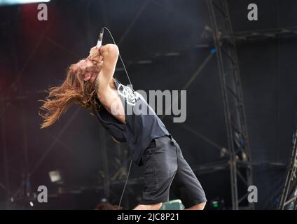 Richie Cavalera di incite suona al Bloodstock Festival, Catton Park Derbyshire, Regno Unito. 09 ago 2019. Credito: Will Tudor/Alamy Foto Stock