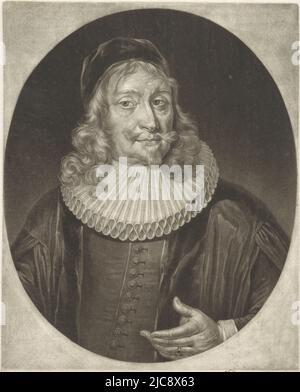Ritratto del teologo Konrad Tiburtius Rango, tipografo: Pieter Schenk (i), (menzionato sull'oggetto), dopo: Johann Kenckel, (menzionato sull'oggetto), editore: Pieter Schenk (i), (menzionato sull'oggetto), Amsterdam, 1699 - 1713, carta, incisione, a 245 mm x l 178 mm Foto Stock
