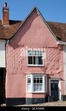 Casa con Pargetting a Lavenham Foto Stock