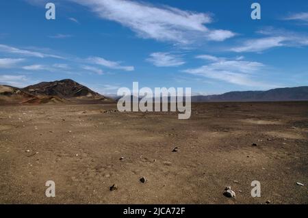 Deserto intorno preinca antiche civiltà nazca cimitero di Chauchilla a Nazca, Perù Foto Stock