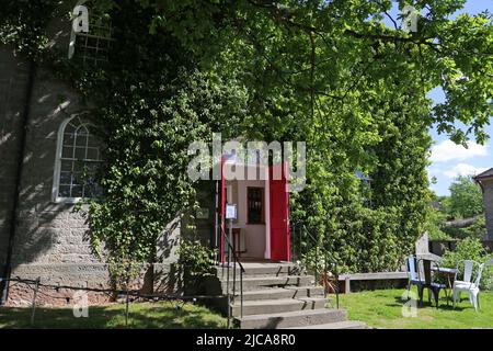 Institute of Art and Ideas, Broad Street, Hay-on-Wye, Brecknockshire, Powys, Galles, Gran Bretagna, Regno Unito, Regno Unito, Europa Foto Stock