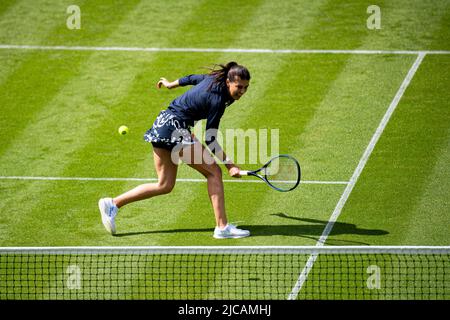 Birmingham, REGNO UNITO. Jun 11, 2022. Greg Rusedski (GBR) e Sorana Cirstea (ROU) vs Marcos Baghditis (CYP) e Petra Kvitova (ZCE) hanno suonato in una partita in mostra durante Rothesay Classic Birmingham 2022 all'Edgbaston Priory Club sabato 11 giugno 2022 a Birmingham IN INGHILTERRA. Credit: Taka G Wu/Alamy Live News Foto Stock
